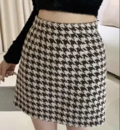 【SHEIN】千鳥子ツイードスカート カジュアル