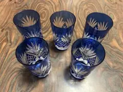 江戸　切り子　ロックグラス 5個セット