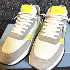 【美品】PHILIPPE MODEL スニーカー ホワイト/グレー/イエロー42