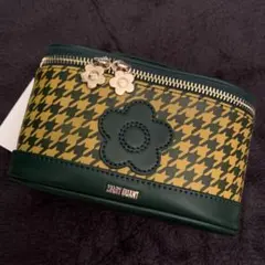マリークワント｜バニティポーチ コスメ 化粧品 デイジー　千鳥格子　グリーン