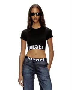 DIESEL クロップド Tシャツ ブラック S