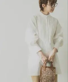 URBAN RESEARCH バンドカラーサイドリボンシャツ