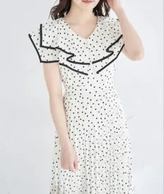 tocco closet ダブルカラードットワンピース