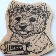 1635 ウェスティ 花冠 はんこ ラバースタンプ バレンタイン チョコレート