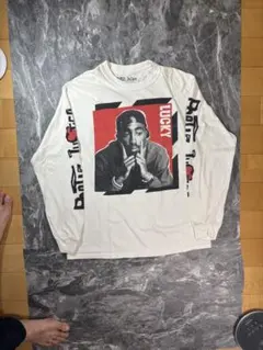 【両袖ロゴ】Poetic Justice オフィシャル ロンT 2PAC 白 Mのサムネイル