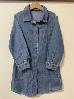GU ジーユー 長袖 デニムシャツワンピース 120