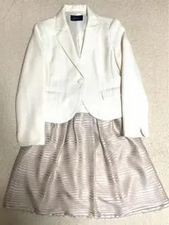 フォーマルスーツ セレモニースーツ M 9号 入学式 上下セット 白 ベージュ