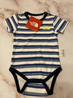 【新品タグ付き】ザ ノースフェイス ロンパース 半袖 ボーダー ブルー 70