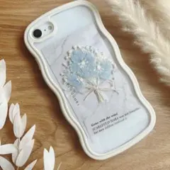 みるくそーだ】スマホに挟める ミニブーケ ドライフラワー インナー