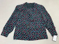 (L04155) 新品 Leilian レトロ 総柄 ダブルブレストジャケットのサムネイル