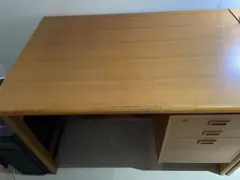 高級事務机 木製 ミャンマーチーク 日田工芸 - メルカリ
