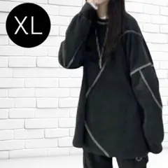 新品　オーバーサイズ　ビッグシルエット　スウェット　トレーナー　XL ブラック