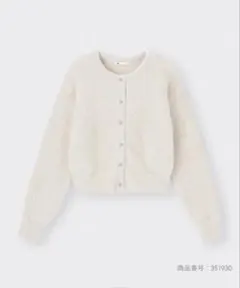 シャイニークルーネックカーディガン gu カーディガン