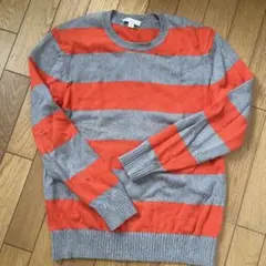 Gap オレンジ/グレー ストライプ セーター S