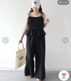 tiptop リボンギャザー使いキャミサロペットのサムネイル