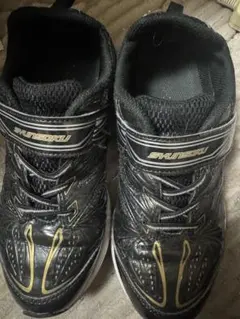 SHUNSOKU ブラック/ゴールド スニーカー23.5