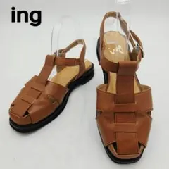 美品　ing　イング　グルカサンダル　レザー/本革　スクエアトゥ　ストラップ　Sのサムネイル