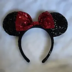 ディズニー　ミニー　ミニーマウス　スパンコールカチューシャ