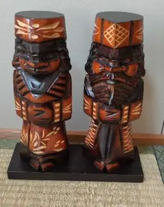 木彫りアイヌ人形 置物 民芸品 お土産