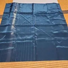 ダークブルー サテン生地 メタリックストライプ