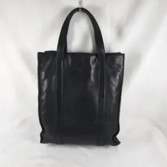 【希少】PRADA プラダ ロゴ型押し オールレザー トートバッグ ブラック