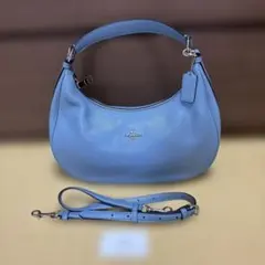 COACH 2WAY ハーフムーン ワンショルダー ハーレー ホーボー ブルー 