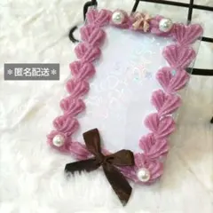 トレカケース ホイップデコ B8 硬質カードケース 推し活 縦 りぼん ピンク