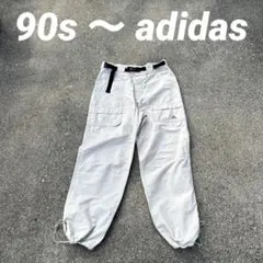 90s 〜 ドローコード付き　ギミックパンツ　万国旗タグ　ナイロンパンツ