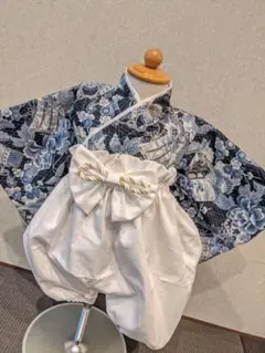 ベビー袴　3ヶ月〜　宝船✕オフホワイト　初節句