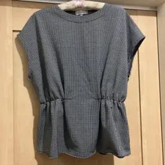 しまむら　SEASON REASON 半袖チェック柄トップス M