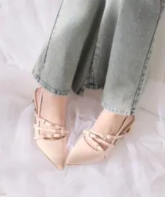 NICE CLAUP リボンミュールバックストラップパンプスのサムネイル