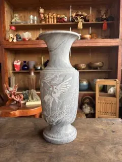 大理石 壺 置物 花瓶 花器 フラワーベース 彫刻 大型 工芸品 レトロ