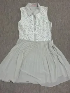 レース 平成 ノースリーブ プリーツワンピース 姫系
