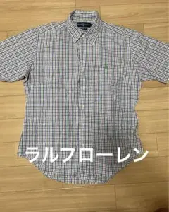 ラルフローレン　チェックシャツ　ライトブルー　ピンク　グリーン　L