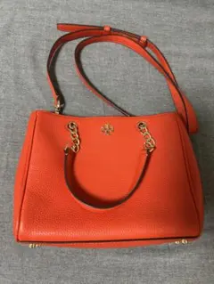 Tory Burch 2way ハンドバッグ オレンジ - メルカリ