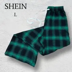 【SALE 大人気 美品 】SHEIN チェック柄 イージーパンツ L