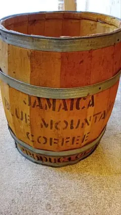 ブルーマウンテンコーヒー樽　蓋なし1部ひび割れ有り