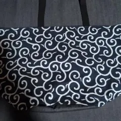 〇ドでか〇唐草ネイビー バケツ型エコバッグ