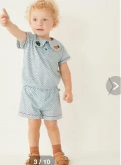 モイモルン 100サイズ 襟トロピカル刺繍夏セットアップのサムネイル