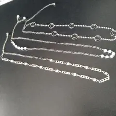 ヴィンテージ　3点　シルバー色系　チェーンベルト　まとめ売り