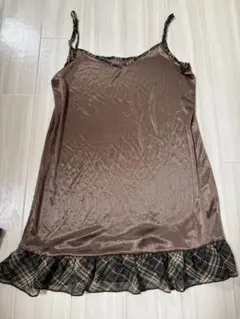 CECIL McBEE チェック柄キャミワンピース　ペチコート