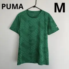 プーマ メンズ スポーツ 半袖Tシャツ ロゴ 総柄 緑 M