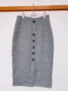 Suncon ボタン付きタイトスカート Mサイズ グレー