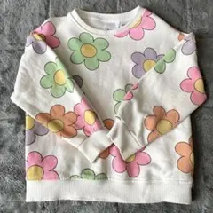 ZARA 花柄裏毛トレーナー92