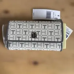 新品　トミーヒルフィガー 長財布 ウォレット 三つ折り 総柄 カードケース付