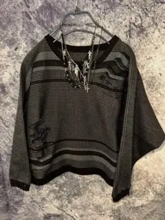 Y2K Black archive punk grunge ダメージ　ロンT Y2K Black archive punk grunge ボーダー ロンT - メルカリ