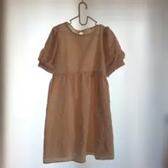 アイボリー 半袖 ワンピース　Ｍサイズ