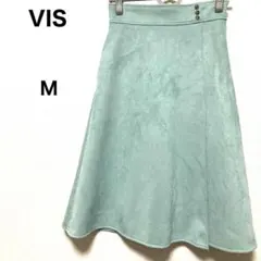 VIS ☆フェイクスエードフレアスカート☆ストレッチ☆ボトムス☆ミモレ丈☆M