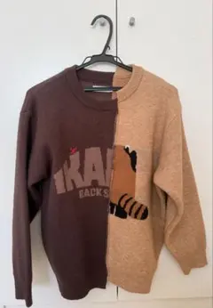 イカクバックスタイル、切替ジャカードニット、レッサーパンダ