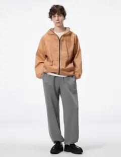 ジーユー GU ウォッシュドスウェットワイドパンツ XXL NAVY